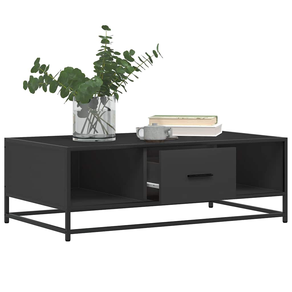 vidaXL Stolik kawowy, czarny, 100x57x35 cm, materiał drewnopochodny