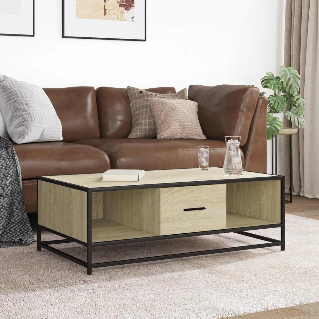 vidaXL Stolik kawowy, dąb sonoma, 100x57x35cm, materiał drewnopochodny