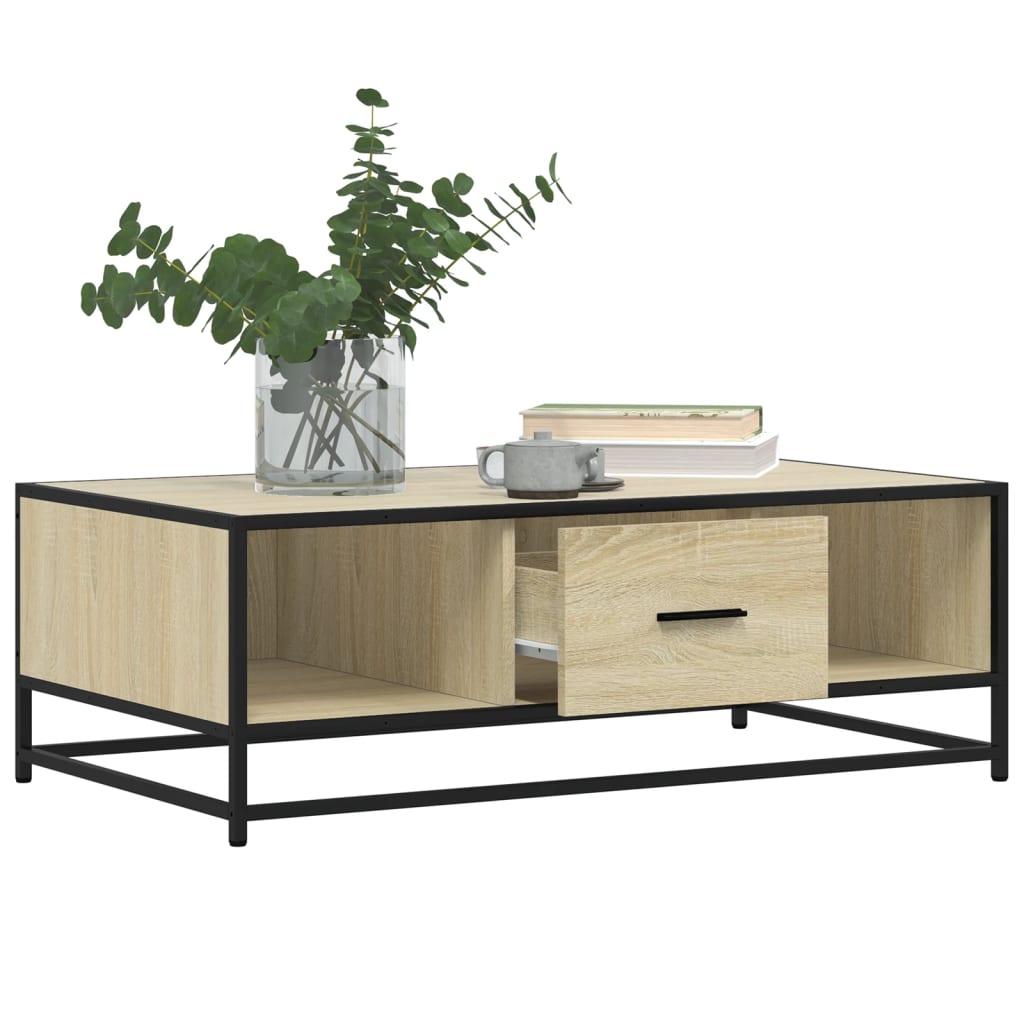 vidaXL Stolik kawowy, dąb sonoma, 100x57x35cm, materiał drewnopochodny