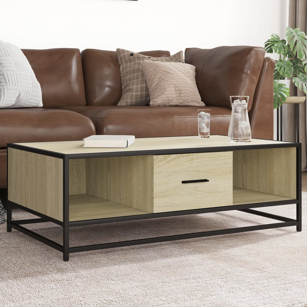 vidaXL Stolik kawowy, dąb sonoma, 100x57x35cm, materiał drewnopochodny