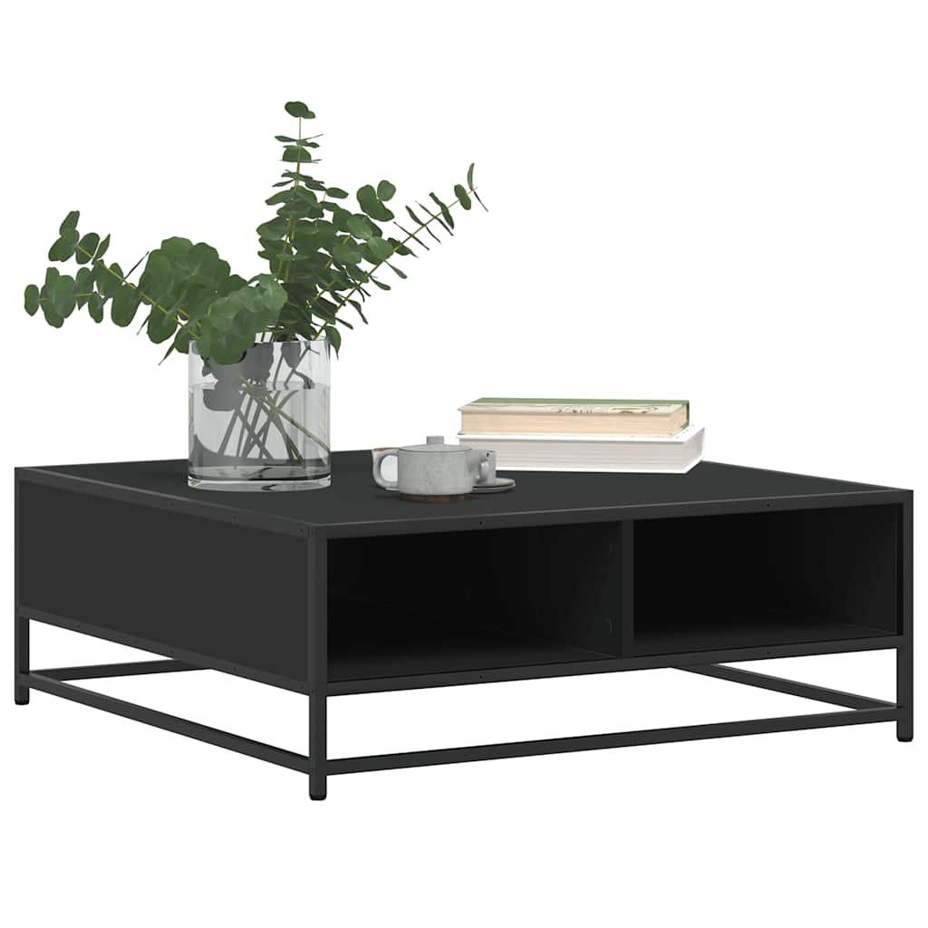 vidaXL Stolik kawowy, czarny, 80x80x30 cm, materiał drewnopochodny