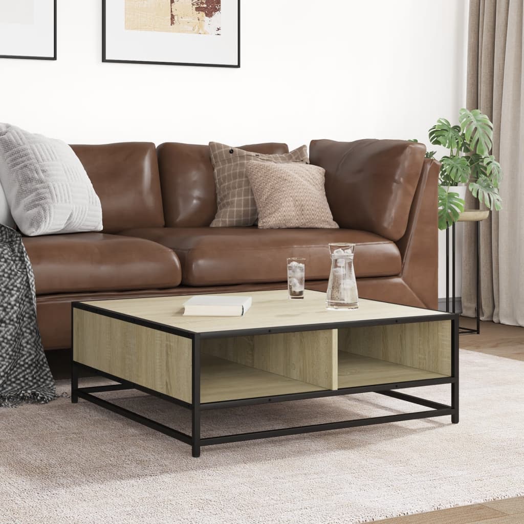 vidaXL Stolik kawowy, dąb sonoma, 80x80x30 cm, materiał drewnopochodny