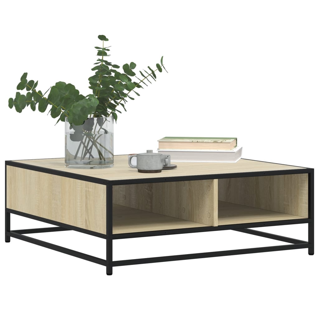 vidaXL Stolik kawowy, dąb sonoma, 80x80x30 cm, materiał drewnopochodny