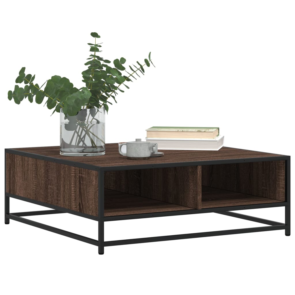 vidaXL Stolik kawowy, brązowy dąb 80x80x30 cm, materiał drewnopochodny