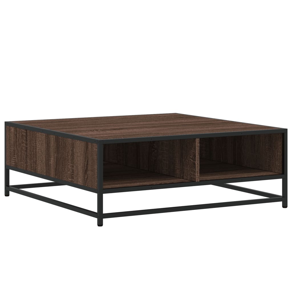 vidaXL Stolik kawowy, brązowy dąb 80x80x30 cm, materiał drewnopochodny