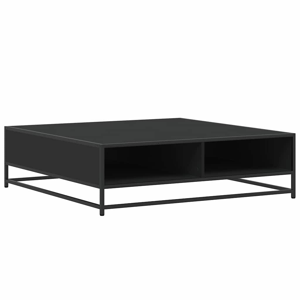 vidaXL Stolik, czarny, 100x100x30 cm, materiał drewnopochodny i metal