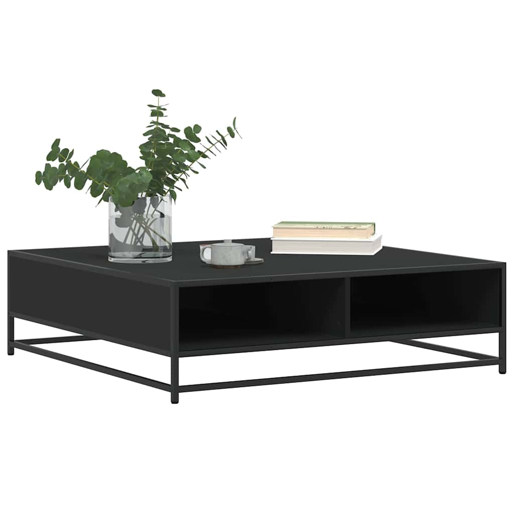 vidaXL Stolik, czarny, 100x100x30 cm, materiał drewnopochodny i metal