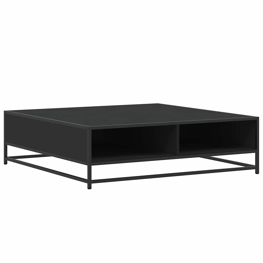 vidaXL Stolik, czarny, 100x100x30 cm, materiał drewnopochodny i metal