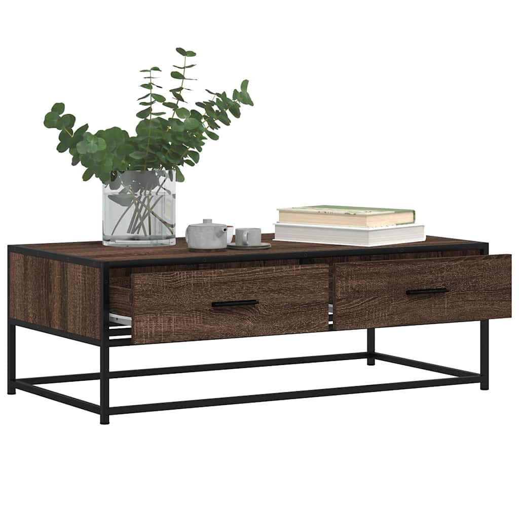 vidaXL Stolik kawowy, brązowy dąb, 100x50x35 cm