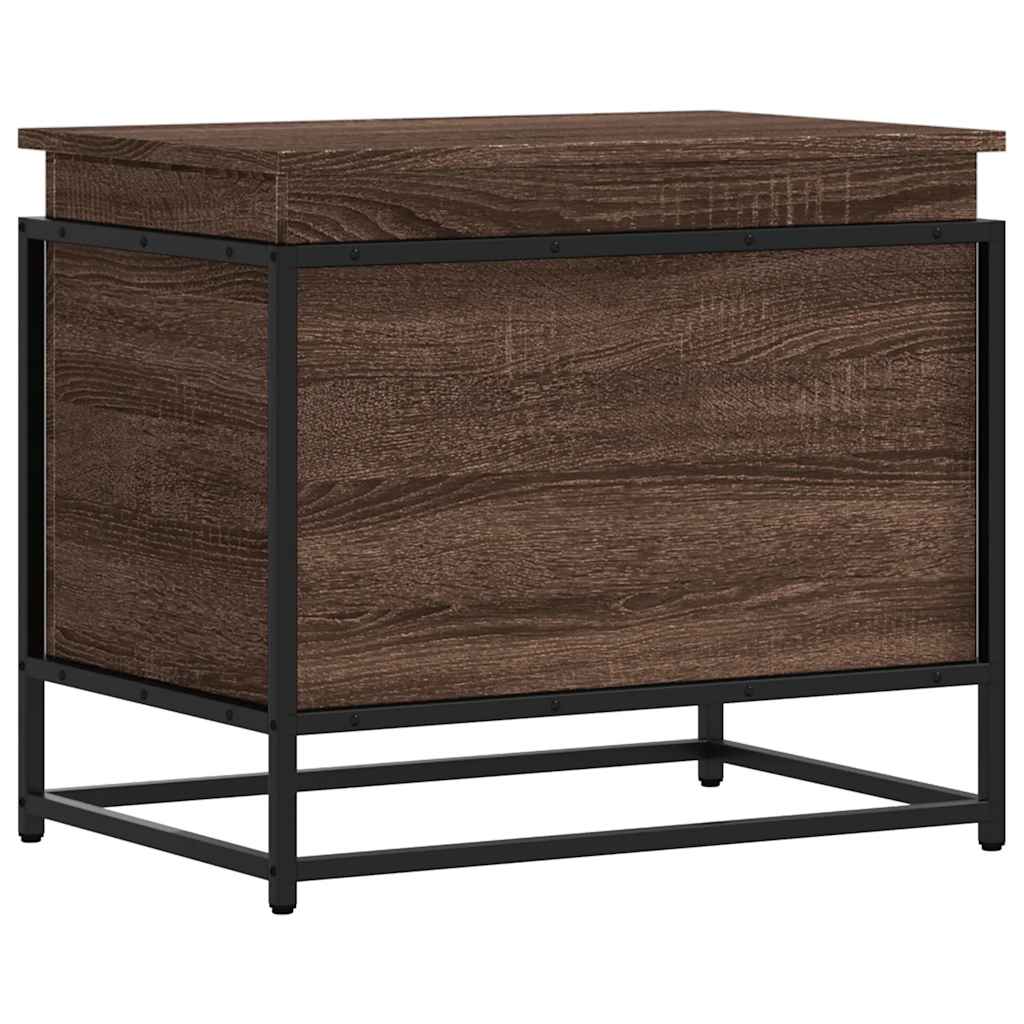 vidaXL Skrzynia z pokrywą, brązowy dąb, 60x40x51,5 cm