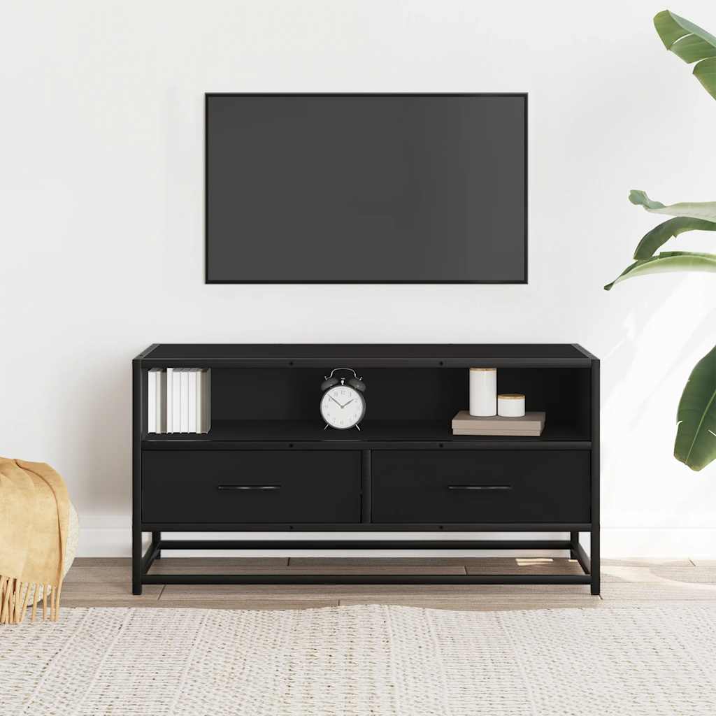 vidaXL Szafka pod telewizor, czarna, 80x34,5x40 cm