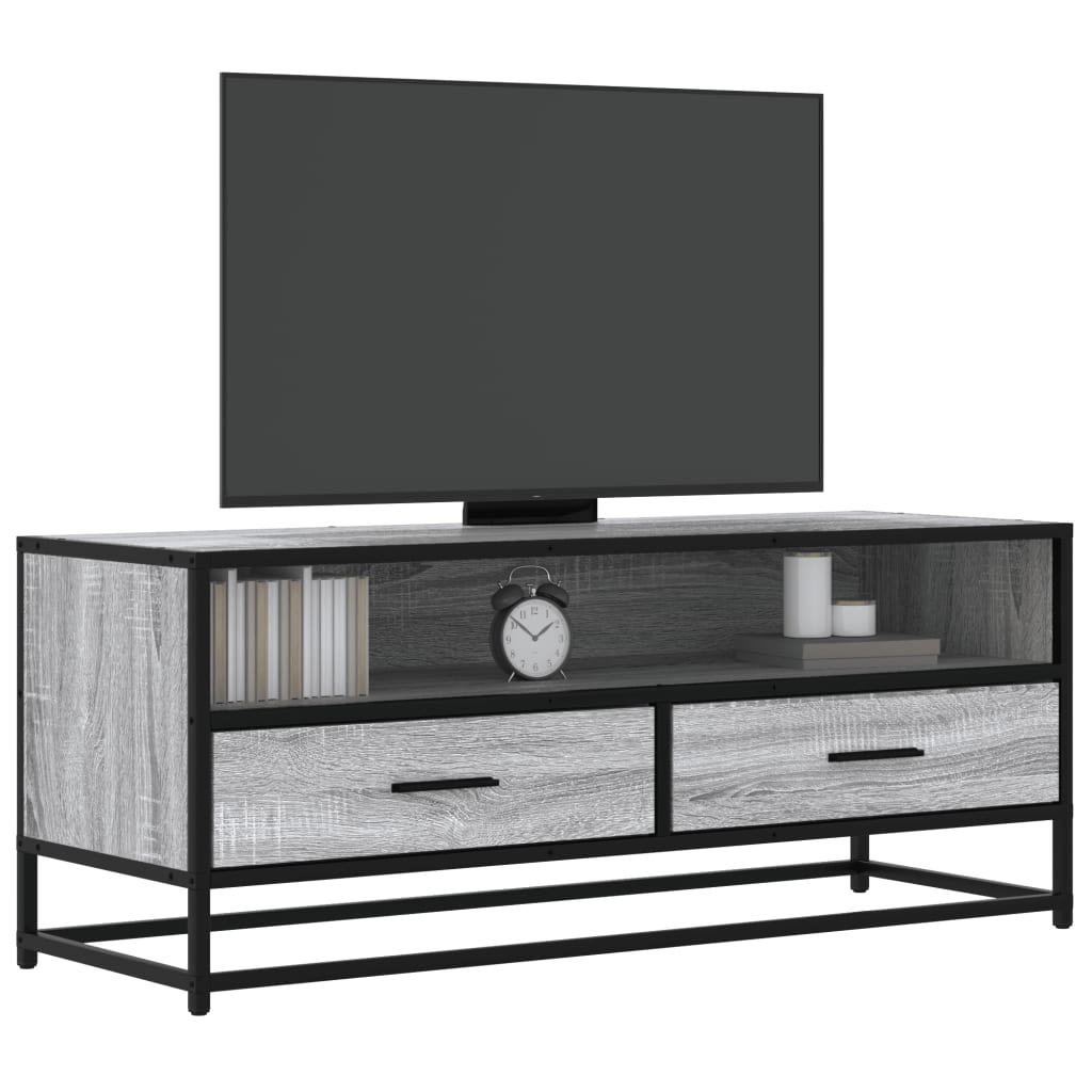 vidaXL Szafka pod telewizor, szary dąb sonoma, 100x34,5x40 cm