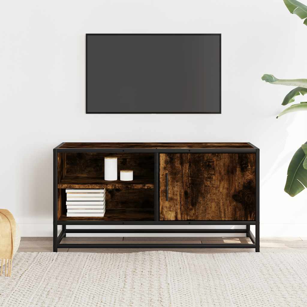 vidaXL Szafka pod telewizor, przydymiony dąb, 80x34,5x40 cm