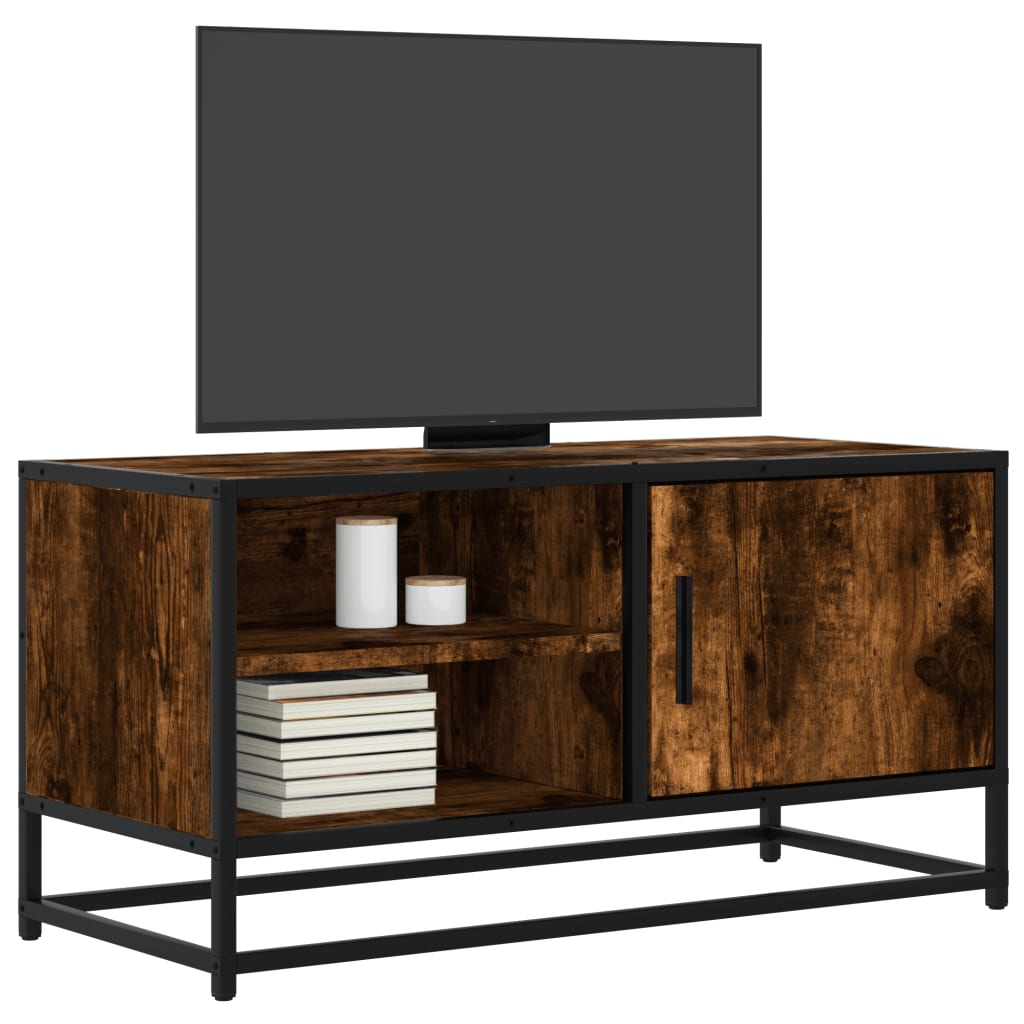 vidaXL Szafka pod telewizor, przydymiony dąb, 80x34,5x40 cm