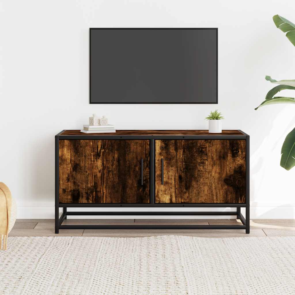 vidaXL Szafka pod telewizor, przydymiony dąb, 80x34,5x40 cm