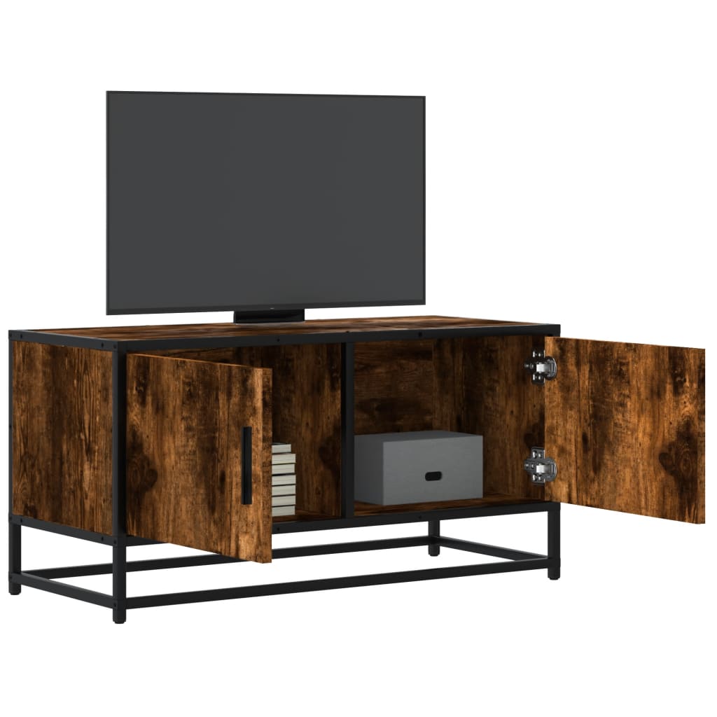 vidaXL Szafka pod telewizor, przydymiony dąb, 80x34,5x40 cm