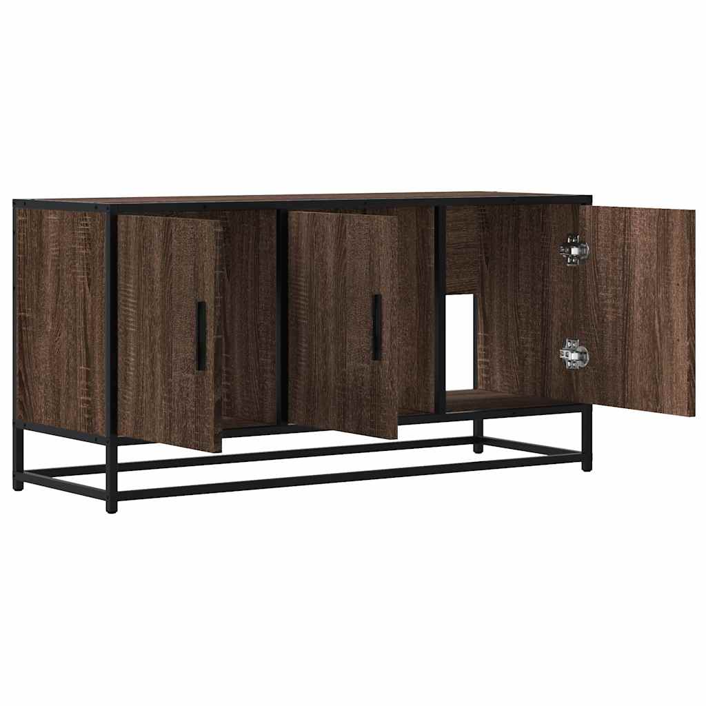vidaXL Szafka pod TV, brązowy dąb, 100x35x50 cm