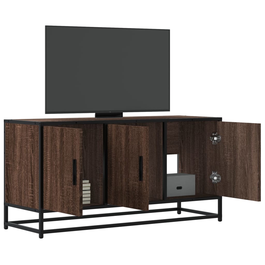 vidaXL Szafka pod TV, brązowy dąb, 100x35x50 cm