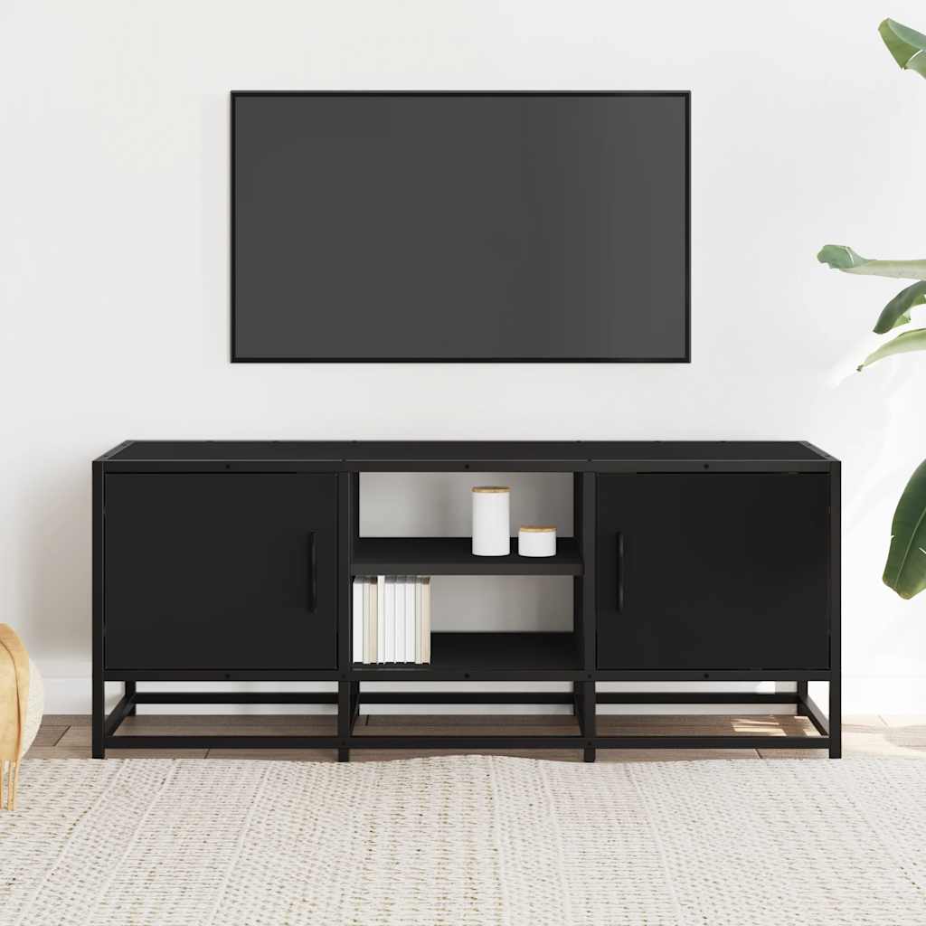 vidaXL Szafka pod TV, czarna, 100x35x41 cm, materiał drewnopochodny