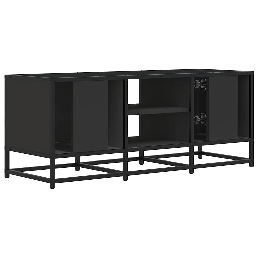 vidaXL Szafka pod TV, czarna, 100x35x41 cm, materiał drewnopochodny