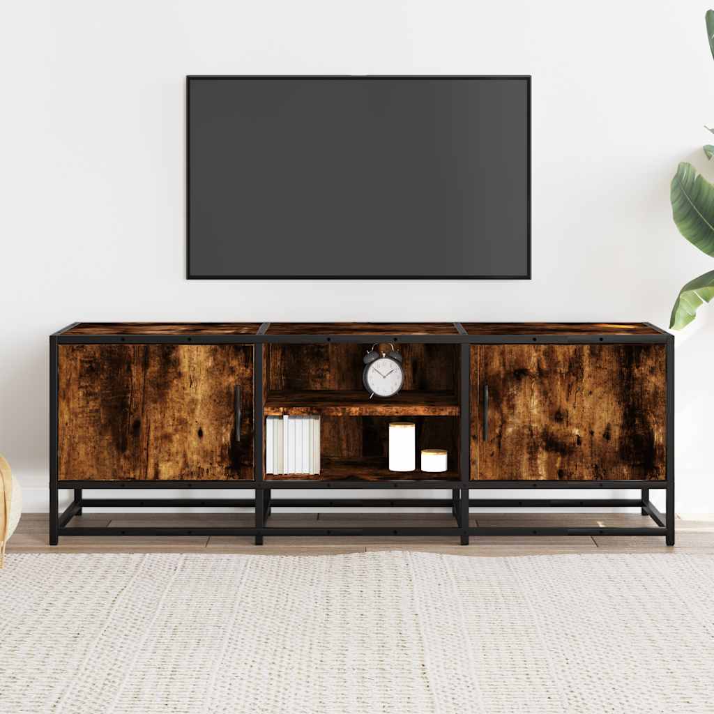 vidaXL Szafka pod telewizor, przydymiony dąb, 120x35x41 cm