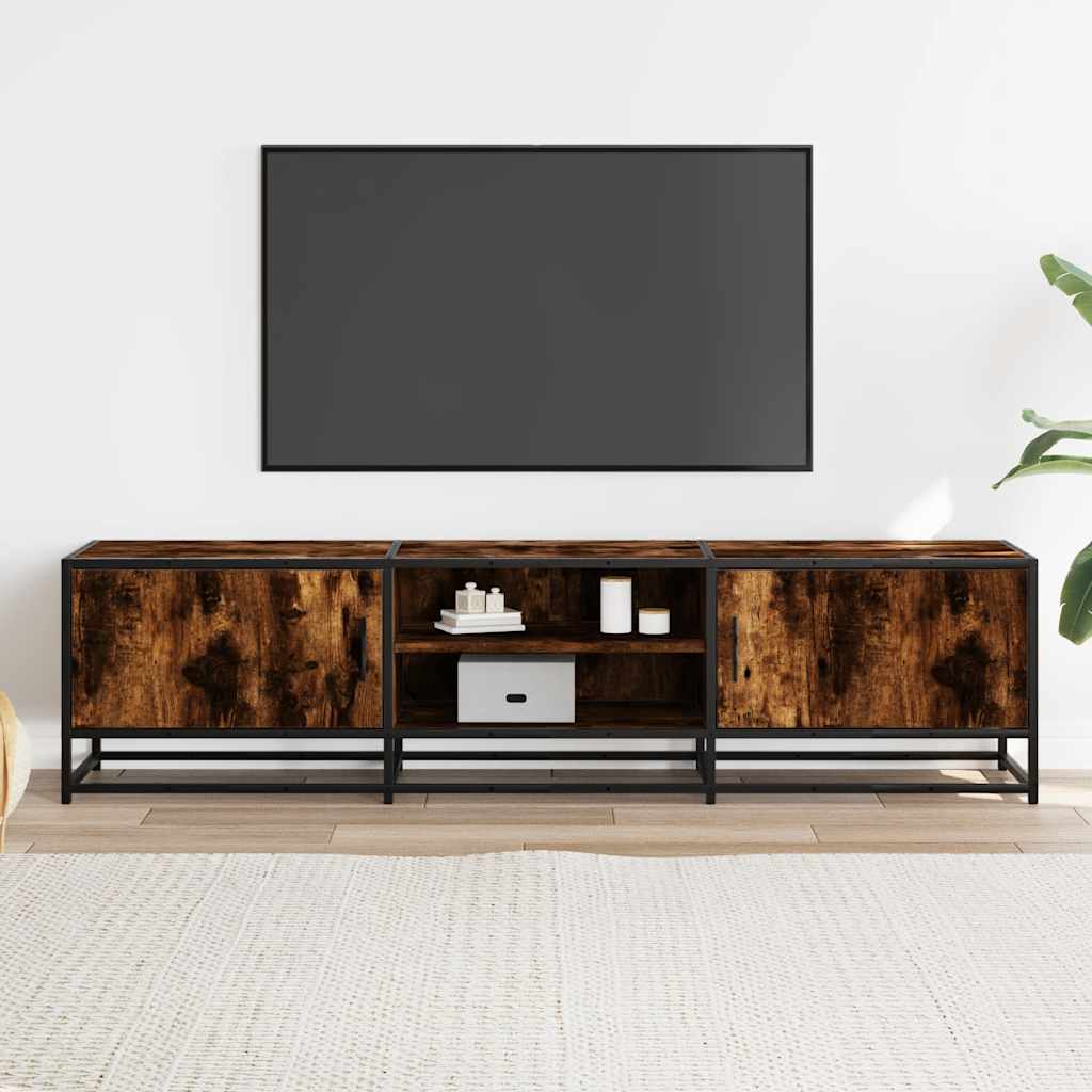 vidaXL Szafka pod telewizor, przydymiony dąb, 160x35x41 cm