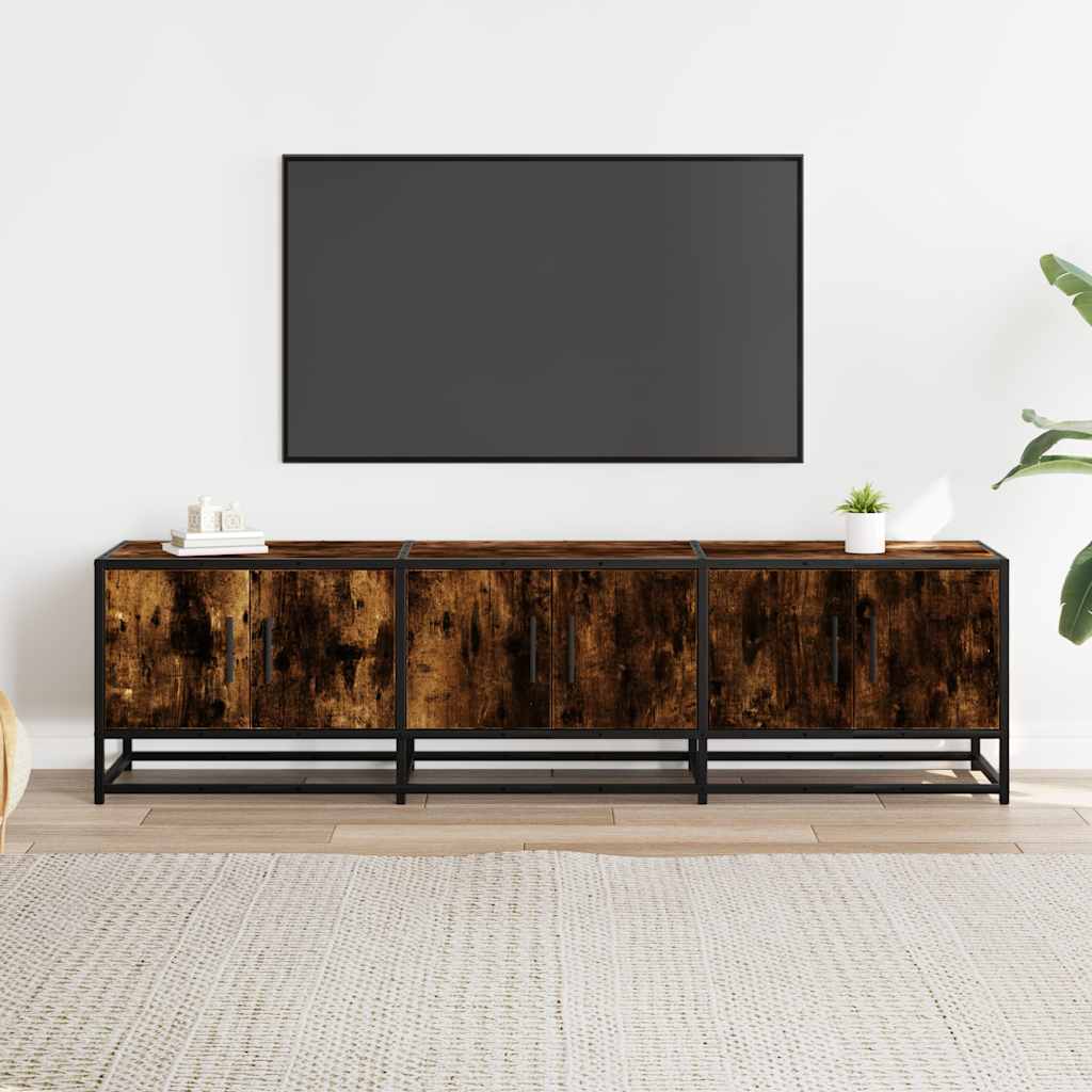 vidaXL Szafka pod telewizor, przydymiony dąb, 150x35x41 cm