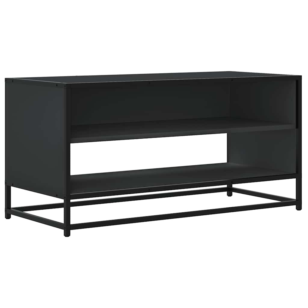 vidaXL Szafka pod TV, czarna, 91x40x46 cm, materiał drewnopochodny