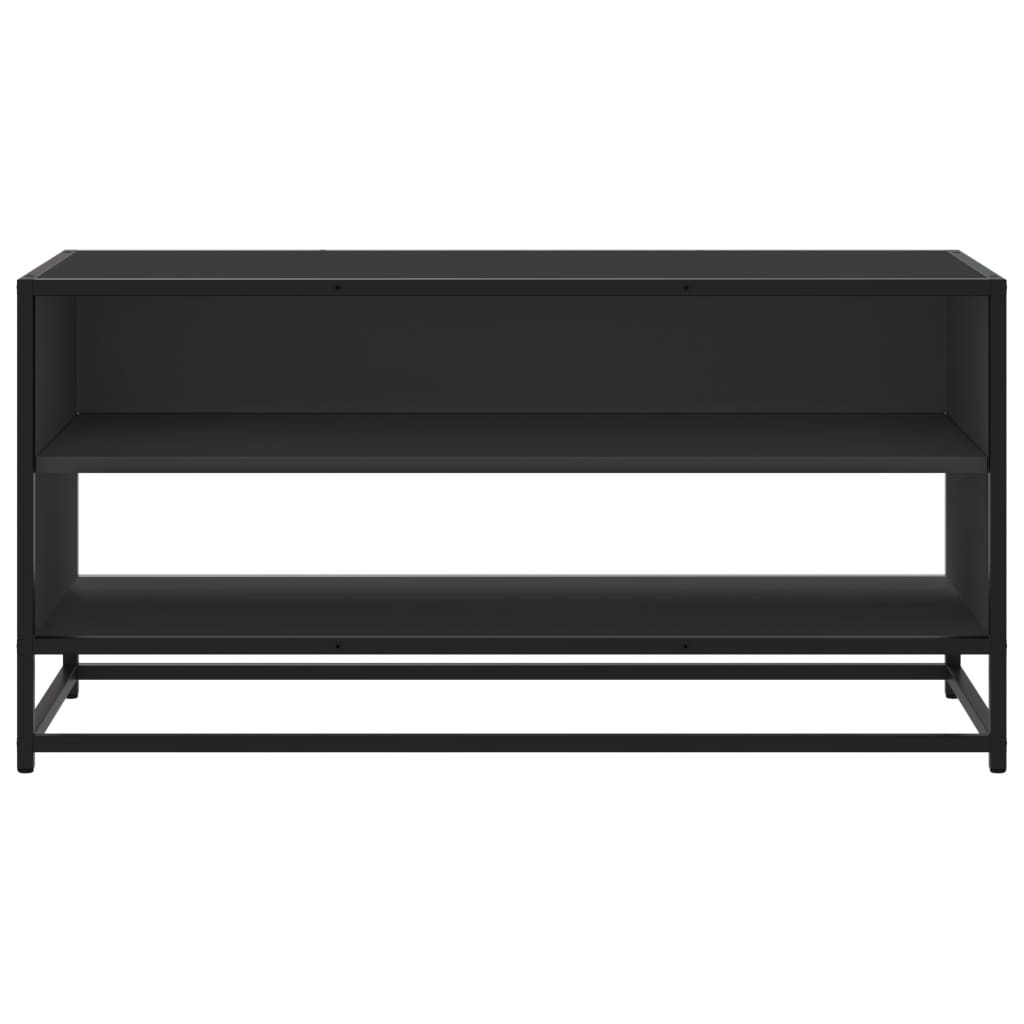 vidaXL Szafka pod TV, czarna, 91x40x46 cm, materiał drewnopochodny