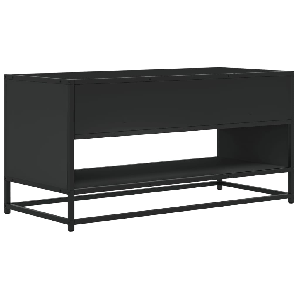 vidaXL Szafka pod TV, czarna, 91x40x46 cm, materiał drewnopochodny