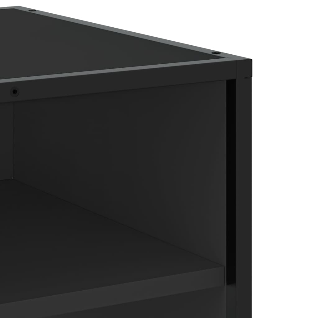 vidaXL Szafka pod TV, czarna, 91x40x46 cm, materiał drewnopochodny