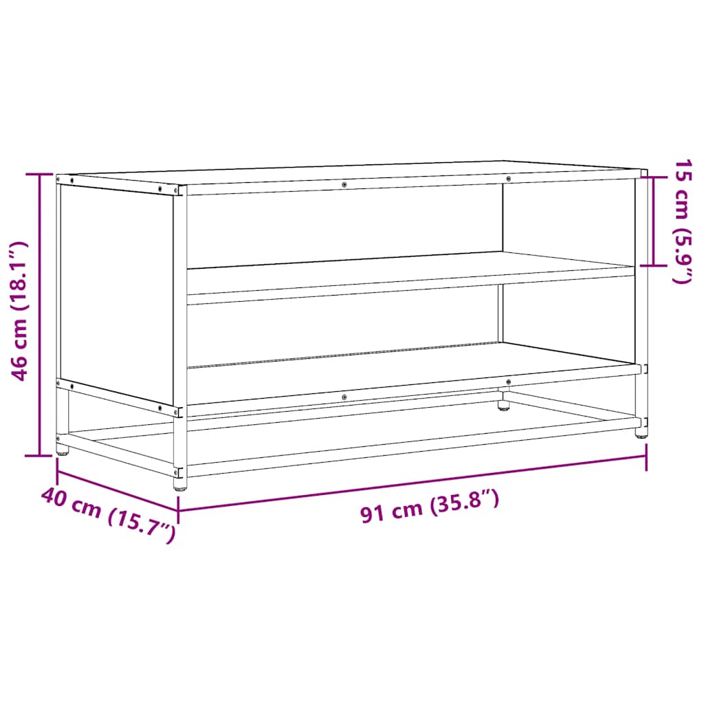 vidaXL Szafka pod TV, czarna, 91x40x46 cm, materiał drewnopochodny