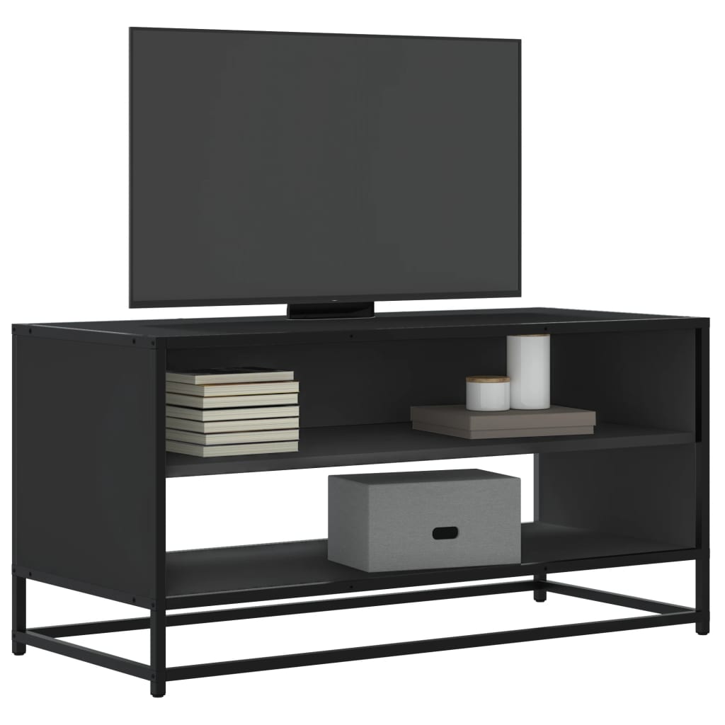 vidaXL Szafka pod TV, czarna, 91x40x46 cm, materiał drewnopochodny