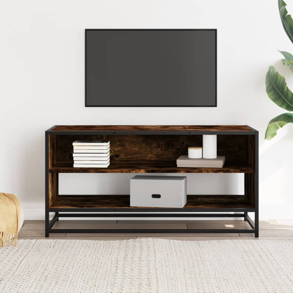 vidaXL Szafka pod telewizor, przydymiony dąb, 91x40x46 cm