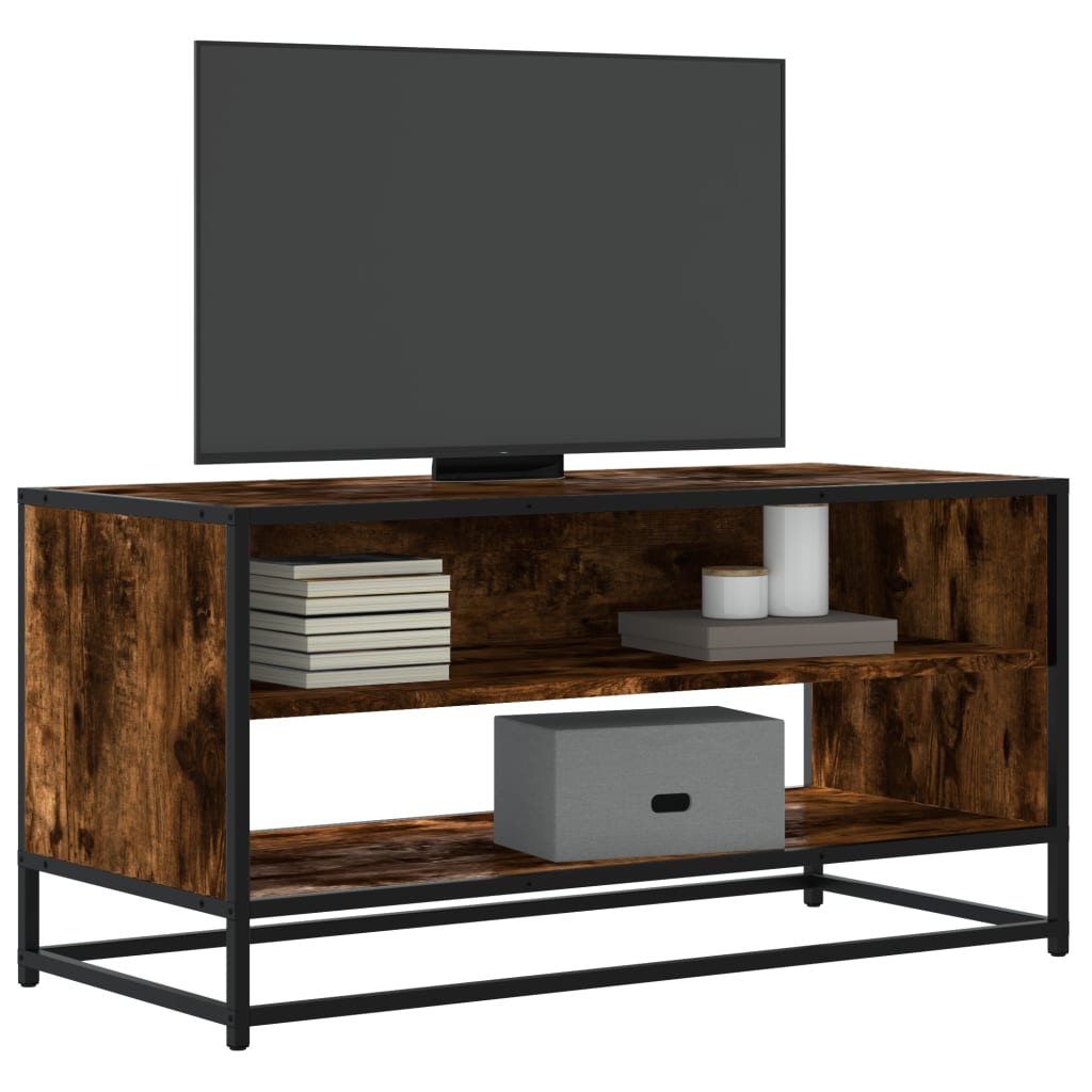 vidaXL Szafka pod telewizor, przydymiony dąb, 91x40x46 cm