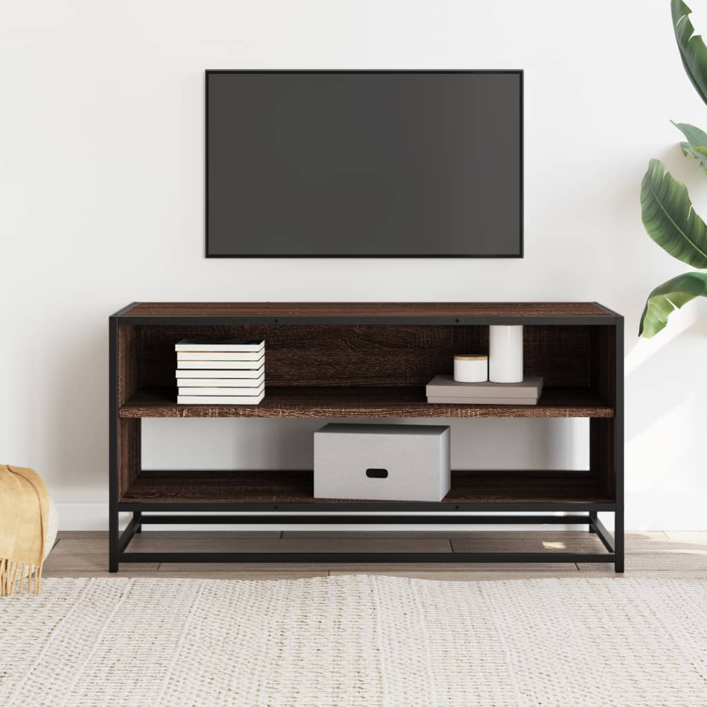 vidaXL Szafka pod telewizor, brązowy dąb, 91x40x46 cm