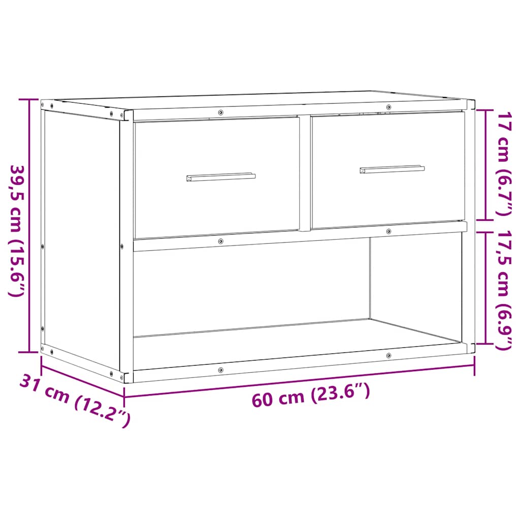 vidaXL Szafka pod telewizor, czarna, 60x31x39,5 cm