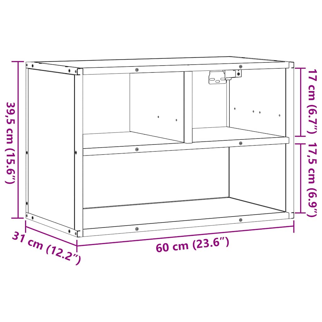 vidaXL Szafka pod telewizor, czarna, 60x31x39,5 cm