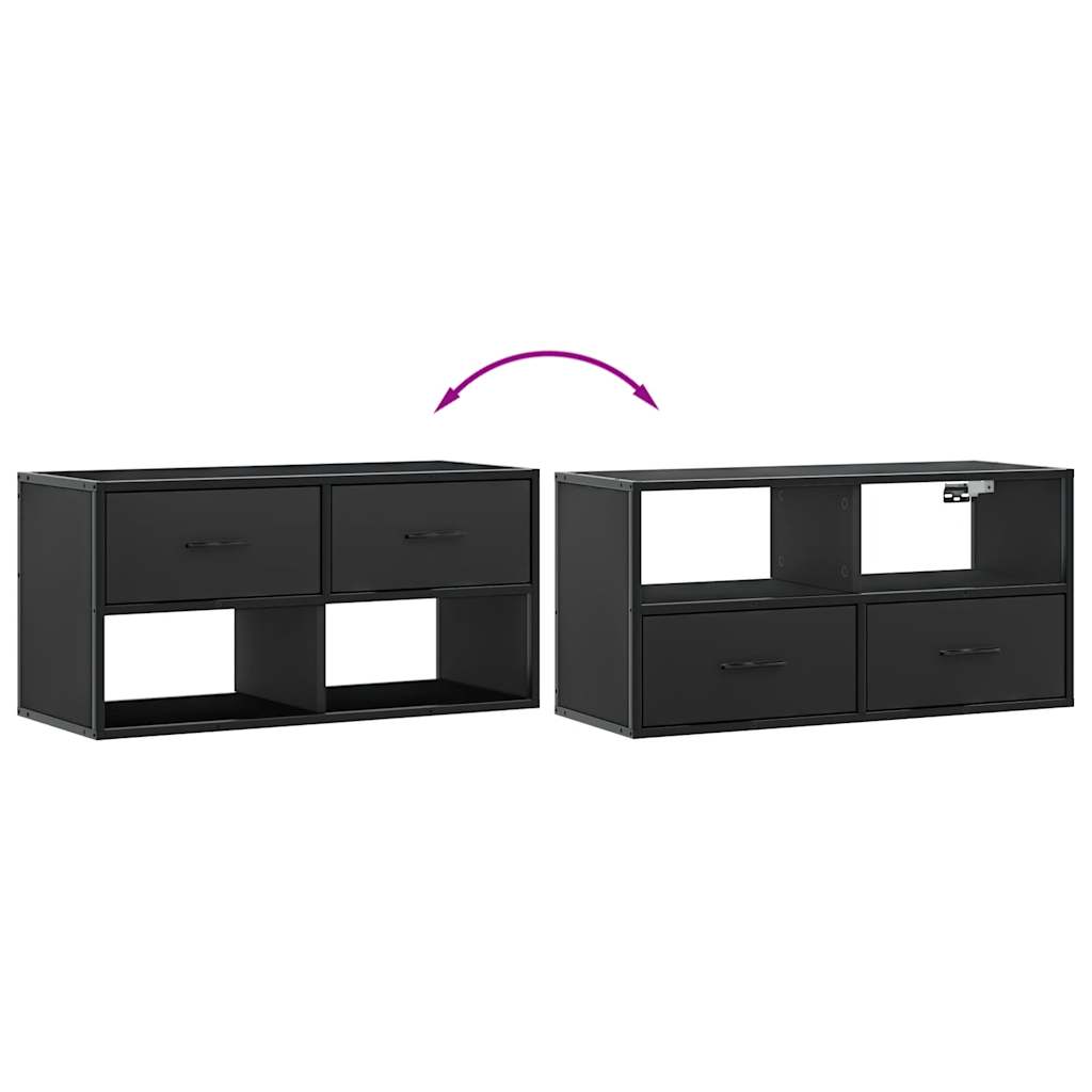vidaXL Szafka pod telewizor, czarna, 80x31x39,5 cm