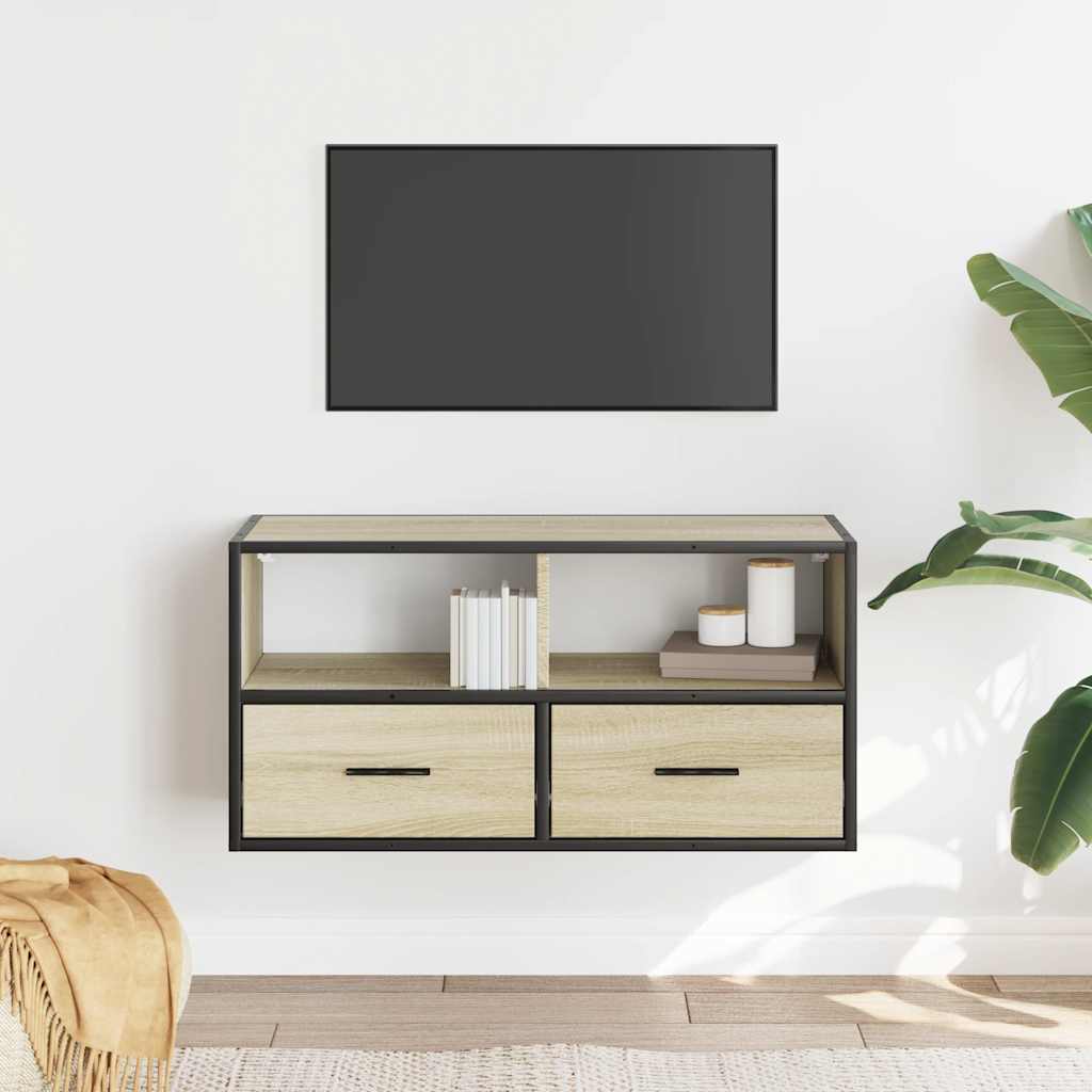 vidaXL Szafka pod telewizor, dąb sonoma, 80x31x39,5 cm