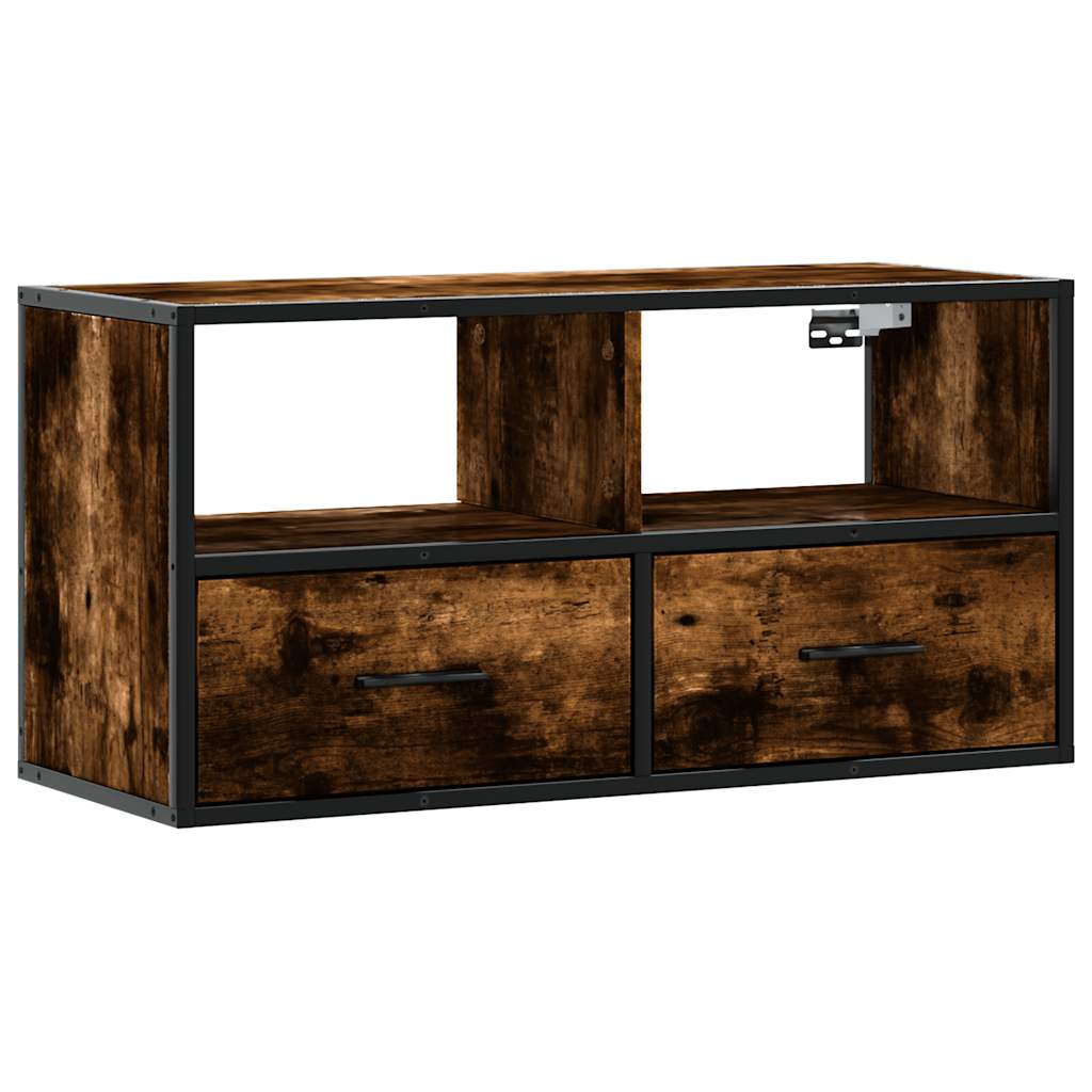 vidaXL Szafka pod telewizor, przydymiony dąb, 80x31x39,5 cm