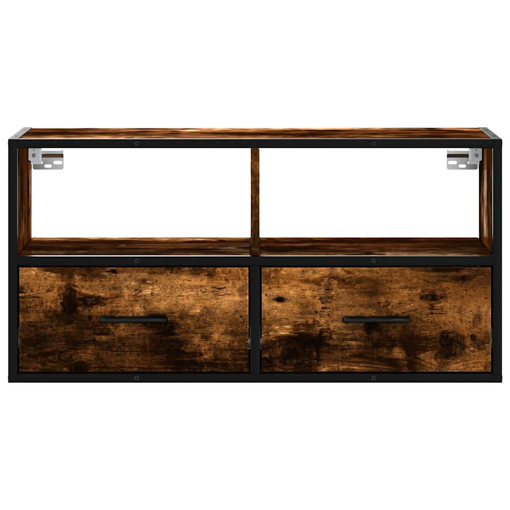 vidaXL Szafka pod telewizor, przydymiony dąb, 80x31x39,5 cm