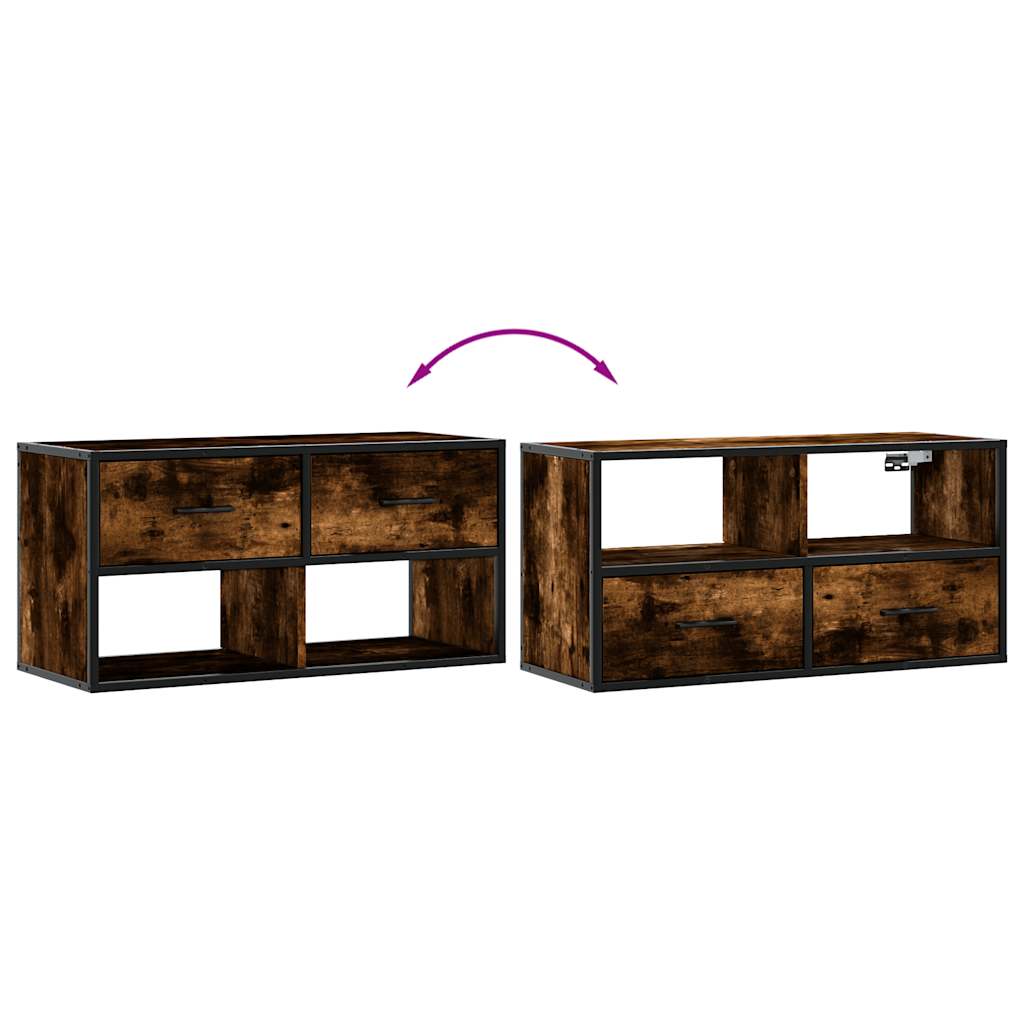 vidaXL Szafka pod telewizor, przydymiony dąb, 80x31x39,5 cm