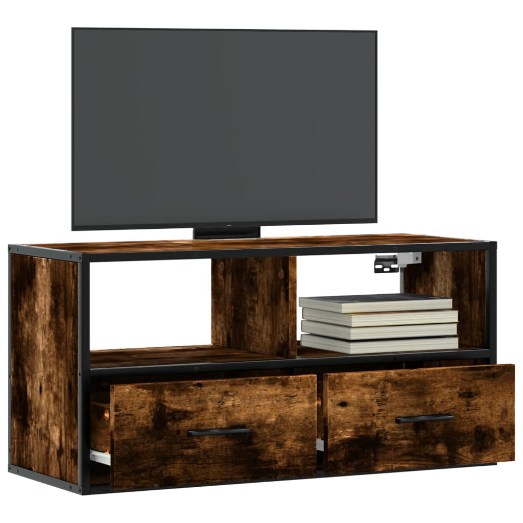 vidaXL Szafka pod telewizor, przydymiony dąb, 80x31x39,5 cm