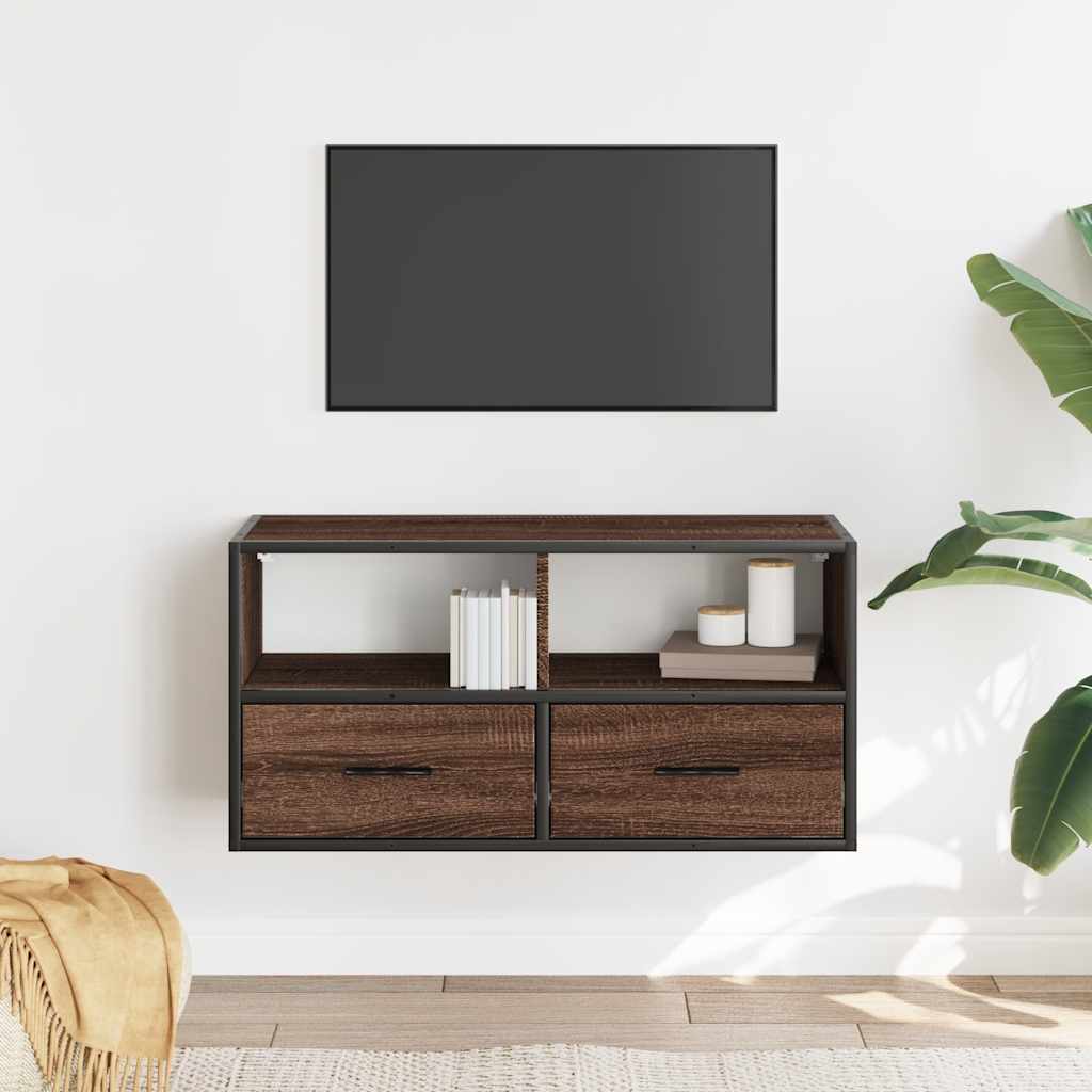 vidaXL Szafka pod telewizor, brązowy dąb, 80x31x39,5 cm