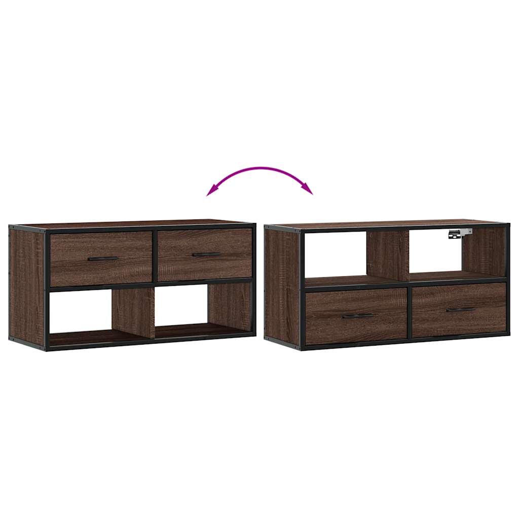vidaXL Szafka pod telewizor, brązowy dąb, 80x31x39,5 cm
