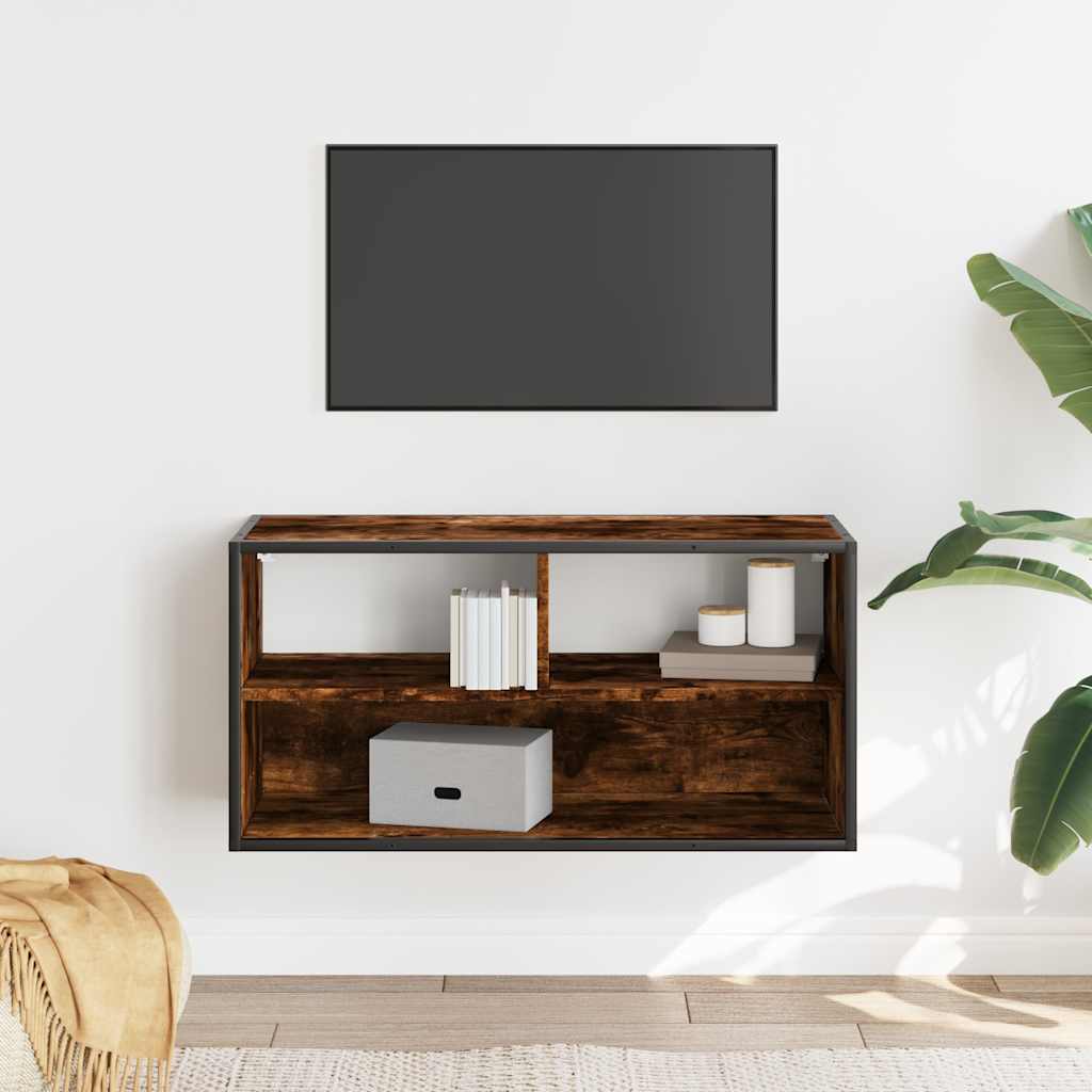 vidaXL Szafka pod telewizor, przydymiony dąb, 80x31x39,5 cm