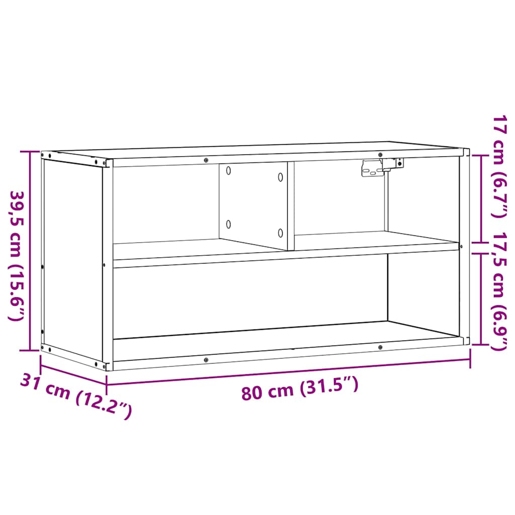 vidaXL Szafka pod telewizor, brązowy dąb, 80x31x39,5 cm