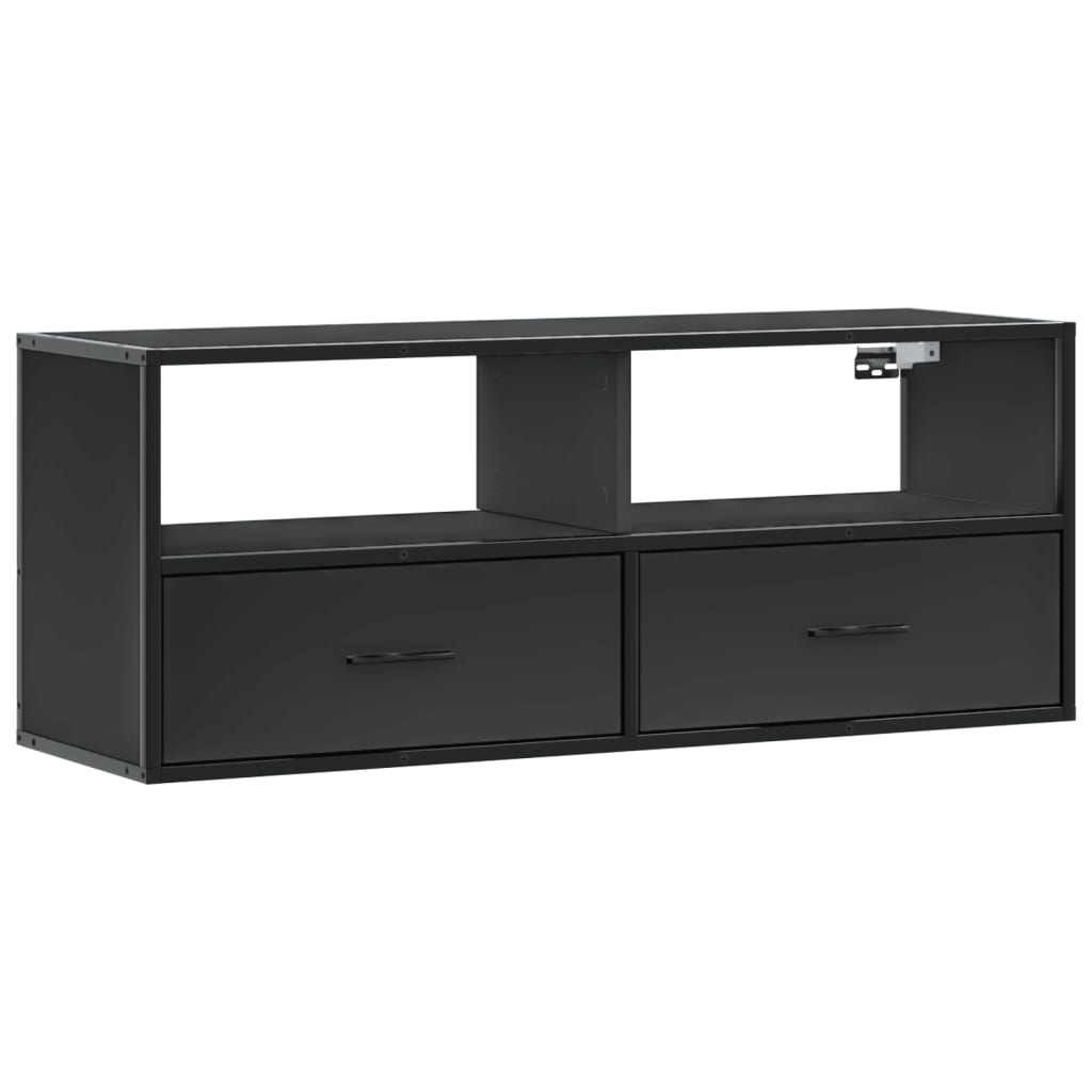 vidaXL Szafka pod TV, czarna, 100x31x39,5 cm, materiał drewnopochodny