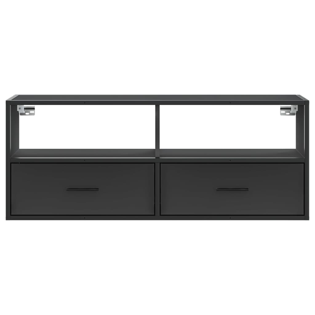 vidaXL Szafka pod TV, czarna, 100x31x39,5 cm, materiał drewnopochodny